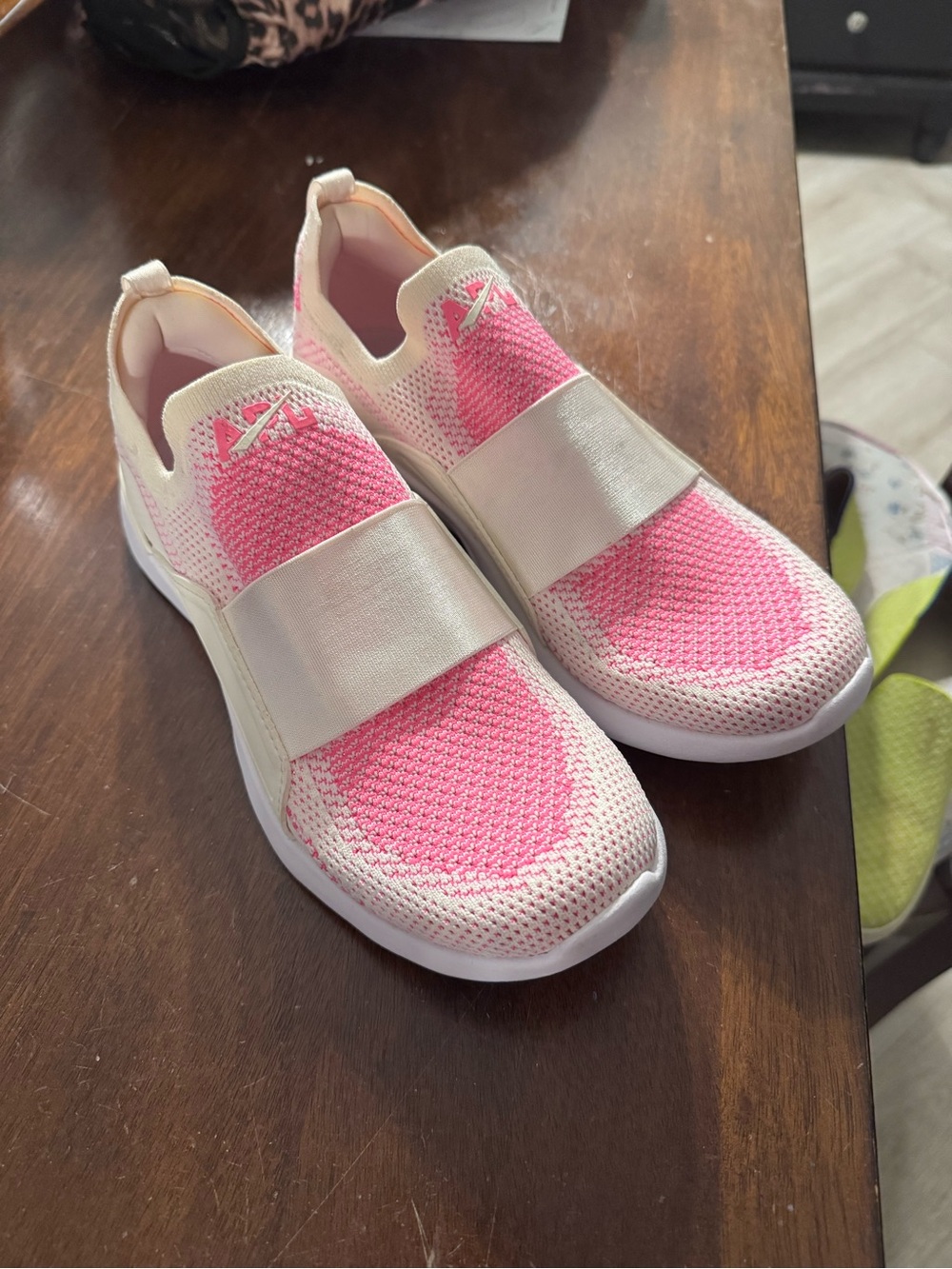 APL Pink and Cream Slip-On Athletic Sneakers